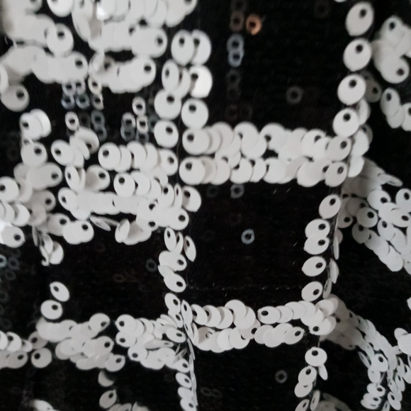 New black & white sequin plaid lightweight jacket - Picture 7 of 9